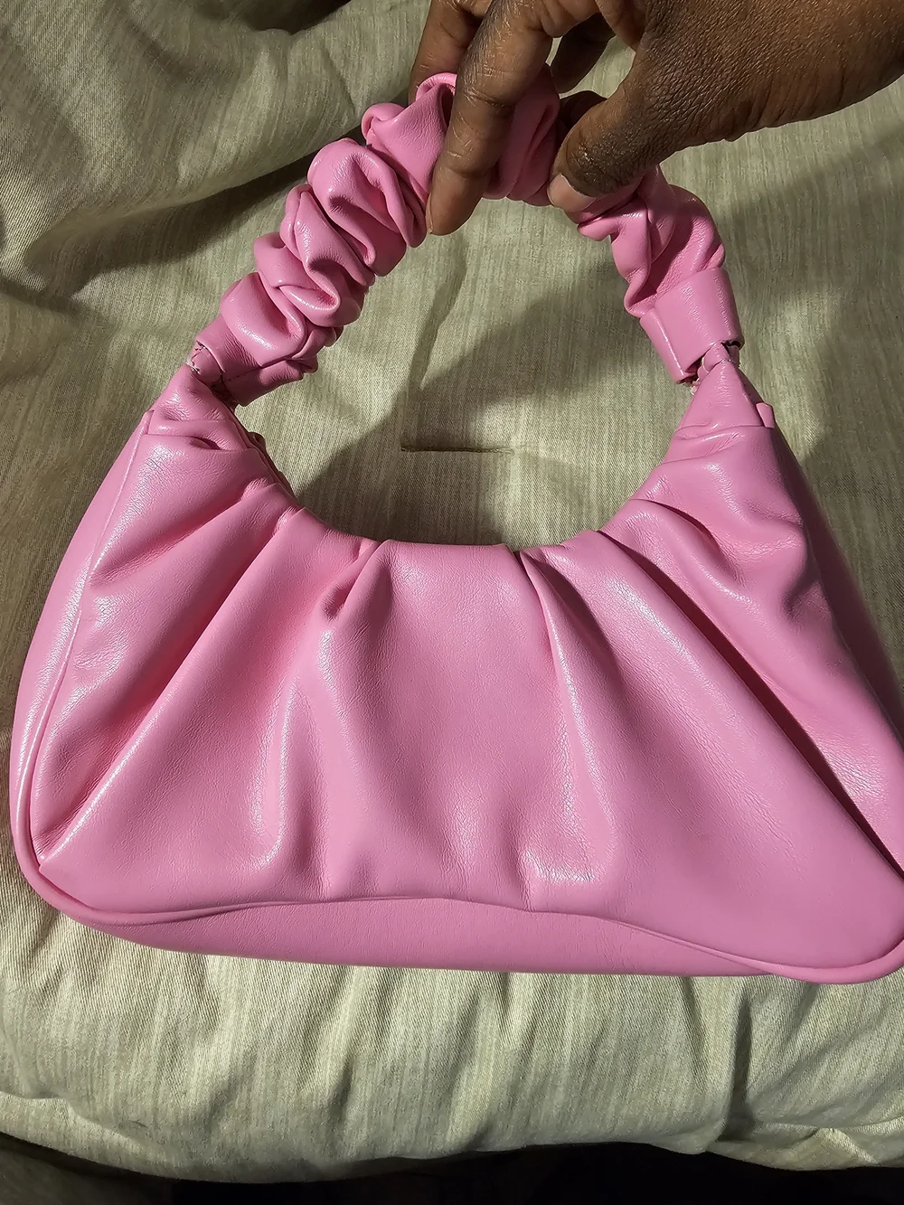 Pink Ruffled Shoulder Bag - Picture 3 of 3